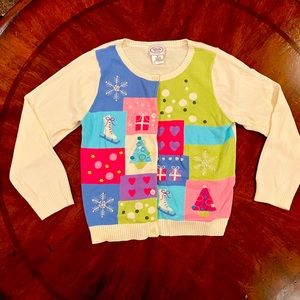Talbots Kids Embroidered Cardigan Sweater. Size 7.